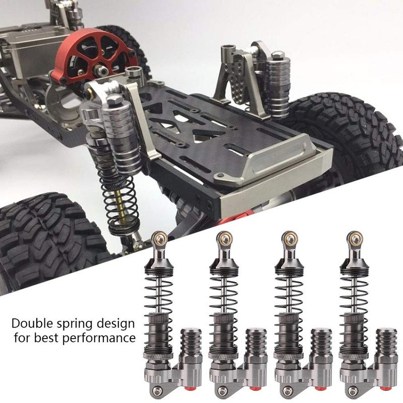 FOSA 4Pcs RC Shock Absorbers, Aluminum Alloy High Strength Springs Shocks Set Damper with 2 Bags of Screws For Axial / SCX10 / D90 / For -4 RC Crawler Car - Image 2